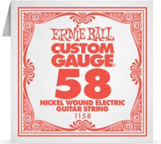 Ernie Ball Single Nickel Wound String for Electric Guitar Custom Gauge .058"