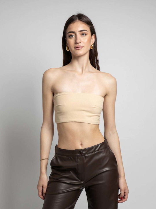 Fashioncore pentru Femei Crop Top Beige