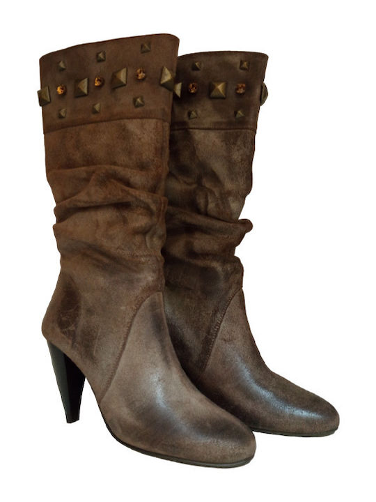 Kiamos Leather Women's Boots Brown