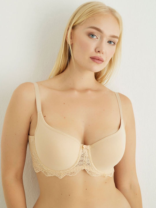 Soft Plus Size Εκρού Σουτιέν