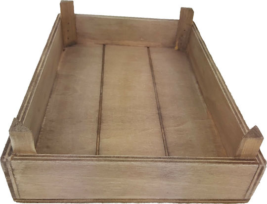 Nakaro Wood Carrier Serving Basket Wooden with Dimensions 30x20x30cm 1pcs