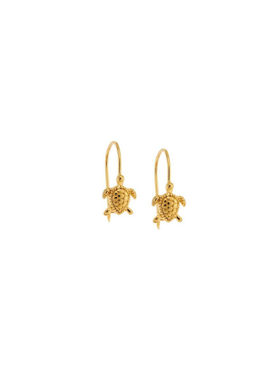 Senza Χελωνάκι Earrings Hoops made of Silver Gold Plated