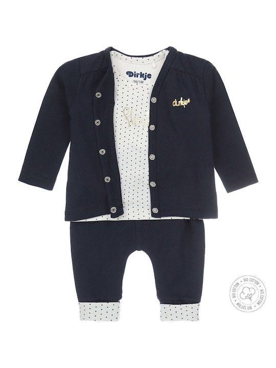 Dirkje Set Body pentru Bebeluși cu Pantaloni BLUE