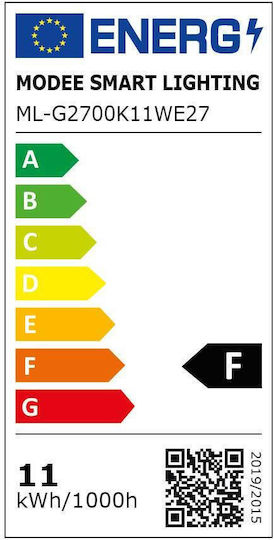 Modee Lighting LED Bulb 11W 112mm for Socket E27 and Shape A60 Warm White 1055lm