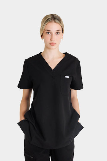 Dr. Scrub Γυναικεία Ιατρική Μπλούζα Μαύρη