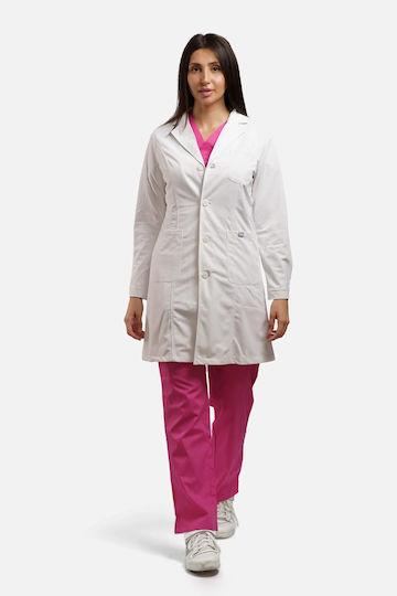 Dr. Scrub Γυναικεία Ιατρική Ρόμπα Λευκή