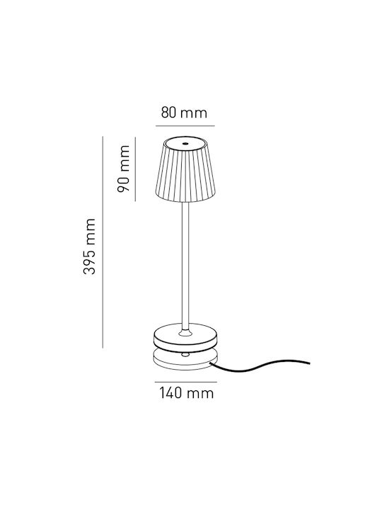 Bot Lighting Emma Metal Table Lamp LED with Blue Shade and Base Pastel Blue