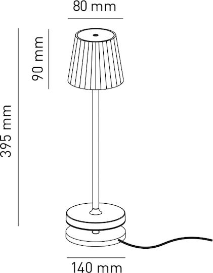 Bot Lighting Emma Метална Настолна лампа LED с Син Абажур и Основа Ocean Blue