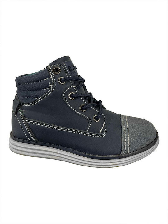 Ustyle Kids Suede Boots with Lace Blue