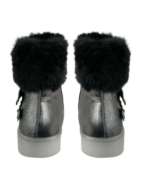 Kids Boots with Zipper & Lights Black