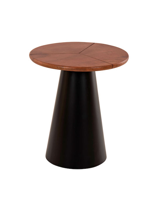 Rund Beistelltisch Sunni aus Massivholz Black 2Stück B48.5xT48.5cm