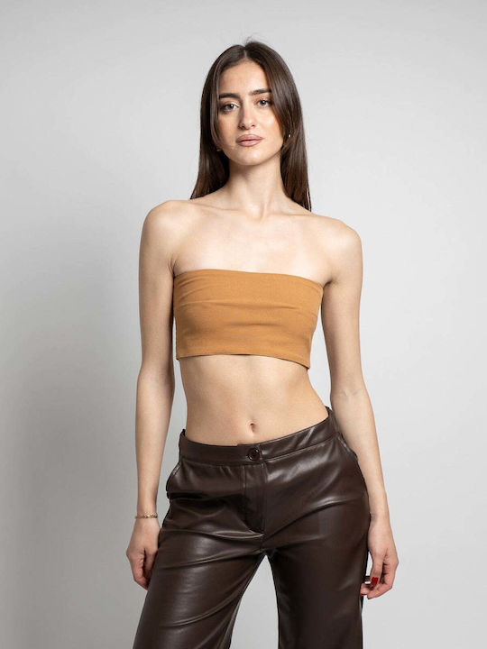 Fashioncore pentru Femei Crop Top Camel