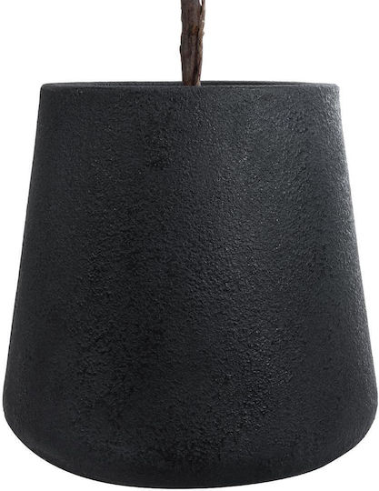 GloboStar Artificial Garden Soho Ghiveci Poliester Negru cu suport 65x65x60εκ.