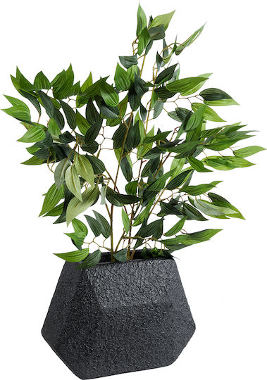 GloboStar Greenwich Κασπώ Πολυεστερικό Μαύρο με Βάση 24x14x20εκ.