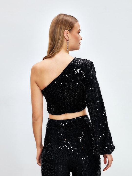 Дамски Култури Топ Открито Рамо с Едно Рамо
