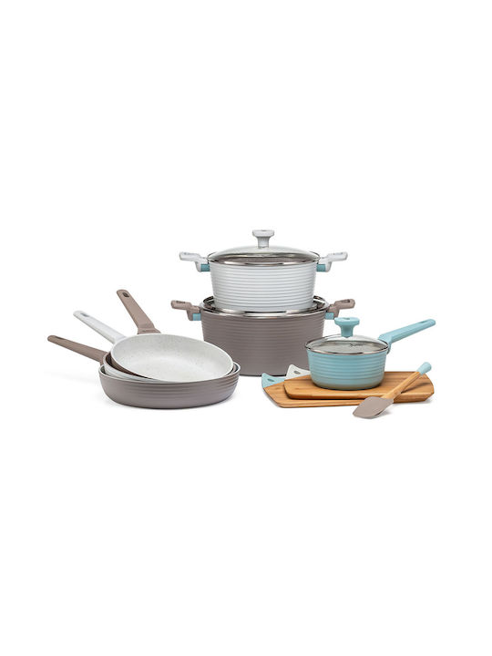 Luigi Ferrero Aluminum Pan with Stone Interior Coating Beige 26cm