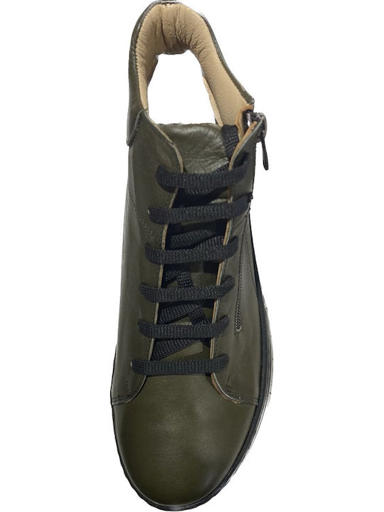 Safe Step Leder Damen Knöchelstiefel Khaki