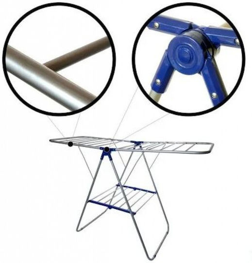 Factory Folding Floor Clothes Drying Rack Metallic With 6m Hanging Length