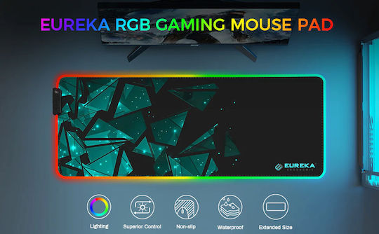 Eureka Ergonomic JC-01 Gaming Mauspad XXL (800mm) mit RGB-Beleuchtung über USB