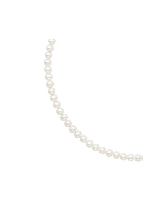 Margaritari Necklace from White Gold 14K with Pearls