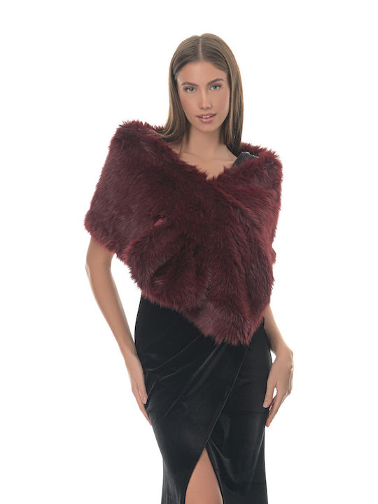 Farmaki Women's Short Fur Burgundy