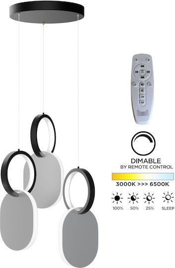 Alphab2b Symmetric 1g LED Κρεμαστό Φωτιστικό Ασημί 25x120εκ.