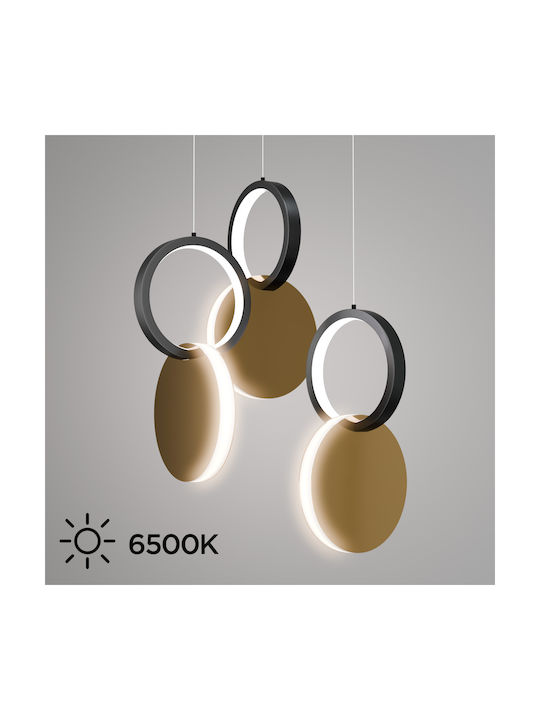 Alphab2b Symmetric 1e Black LED Pendant Ceiling Light With Natural White Light 25x120x120cm