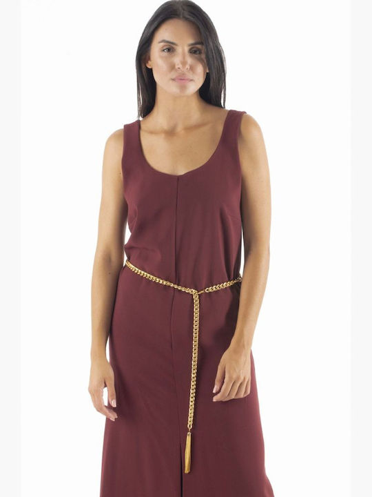 C. Manolo Maxi Rochie Bordeaux