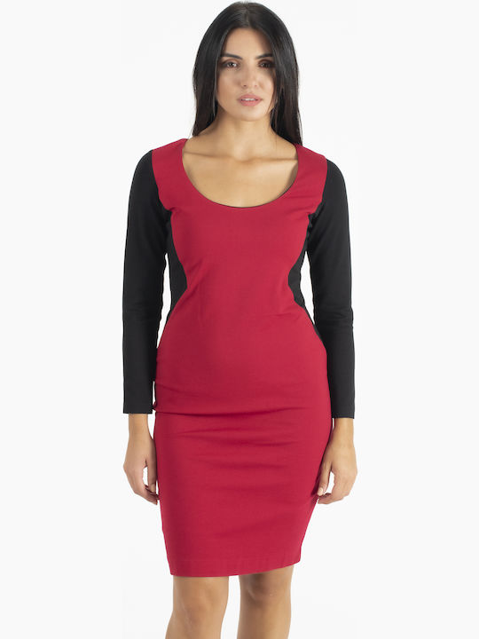 Mini Abendkleid Schwarz/Rot