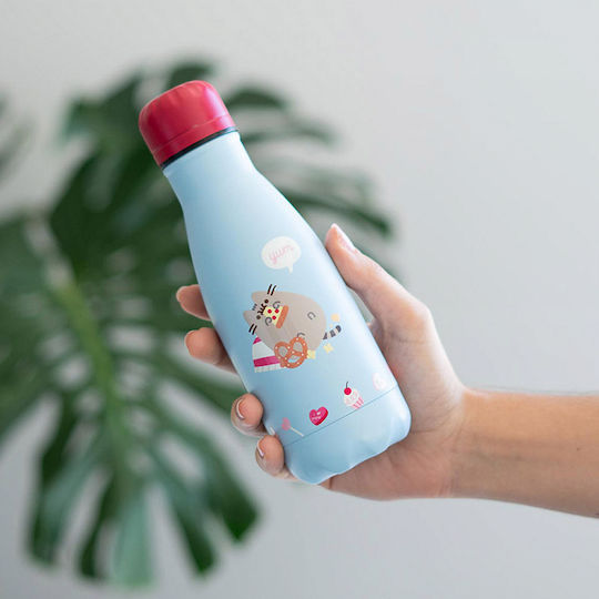 Grupo Erik Kids Water Bottle Stainless Steel with Screw Cap Non Spill Light Blue 260ml