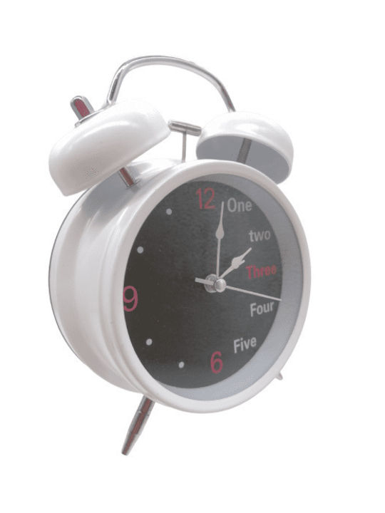 SDS Tabletop Clock with Alarm Matt White / Black 21120W