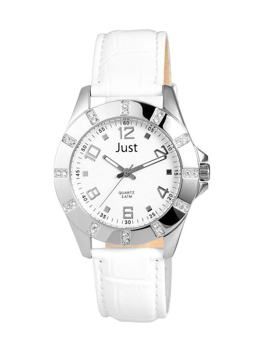 Just Watch Women's Watch with White Leather Strap
