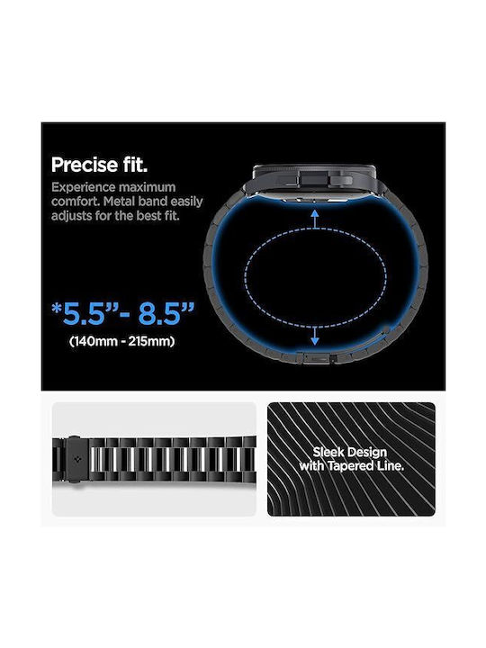 Spigen Modern Fit Strap Stainless Steel Black (Samsung Galaxy Watch 6 Classic 47mm)