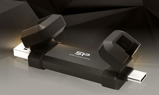 Silicon Power DS72 250GB USB 3.2 Stick cu conexiune USB-A & USB-C Negru