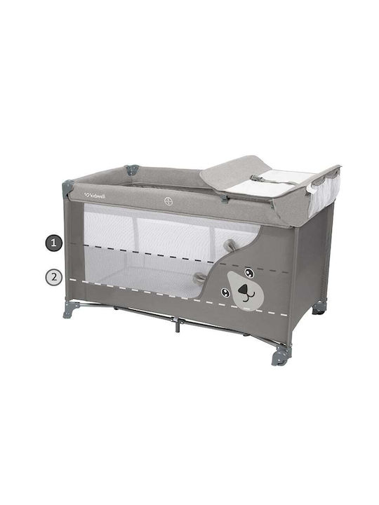Kidwell Laufstall 2 Ebenen mit Matratze Gray 125x69cm
