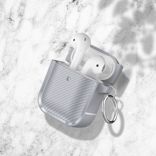 Sonique Carbon Brushed Case Silicone with Hook in Copper color for Apple AirPods 1 / AirPods 2