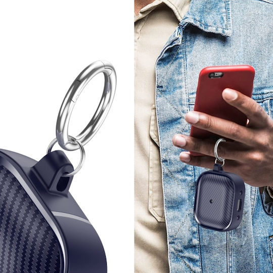 Sonique Silicone Case with Keychain Navy Blue for Apple AirPods 3