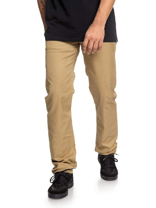 DC 'worker' Herrenhose Chino Elastisch in Geradem Schnitt Braun