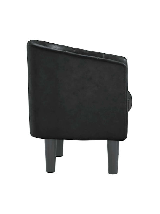 Barrel Armchair from Leatherette Black 70x56x68cm