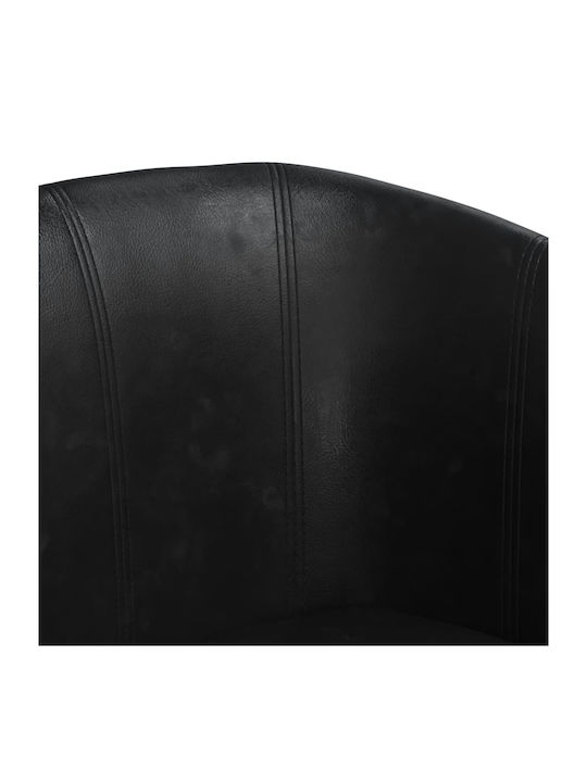 Barrel Armchair from Leatherette Black 70x56x68cm
