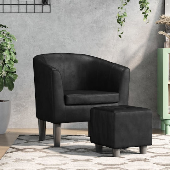 Барел Фотьойл С поставка за крака Dark 70x56x68см