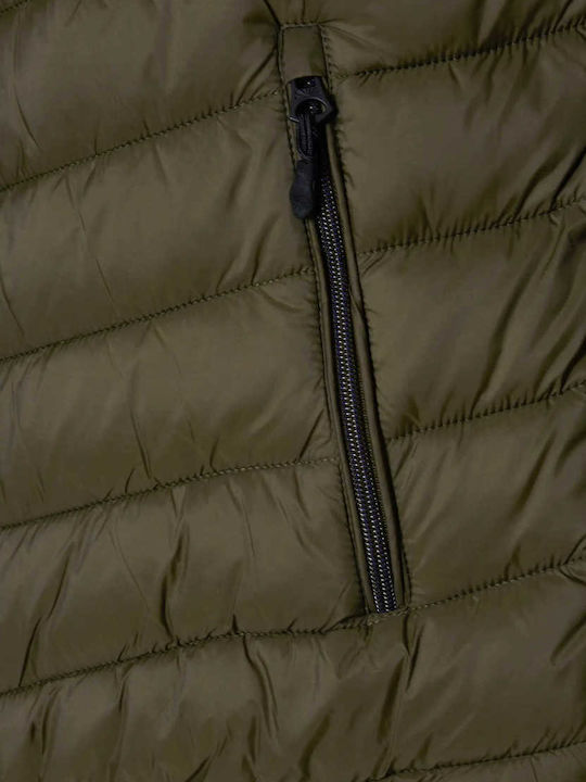 Winter Jacket Puffer Khaki / Blue