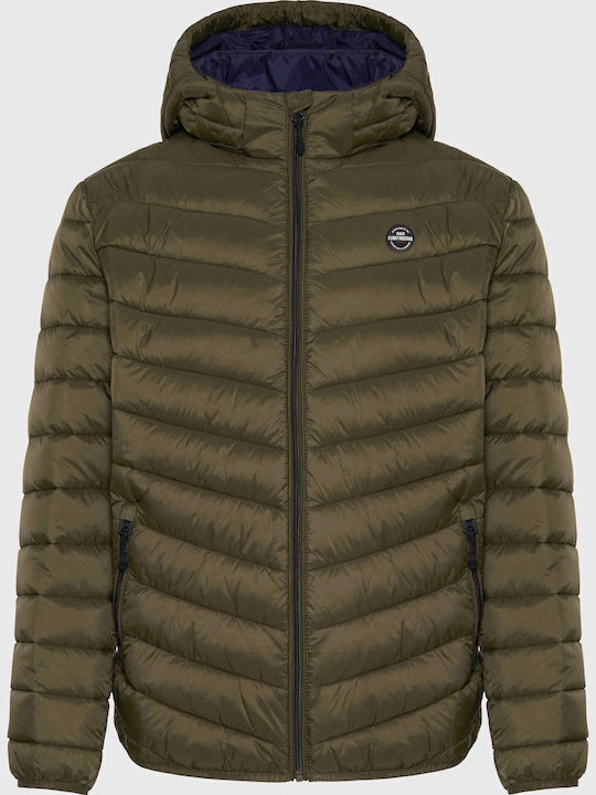 Winter Jacket Puffer Khaki / Blue