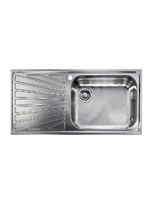 Sanitec Cometa 11446-R Drop-In Sink Inox Satin W100xD50cm Silver