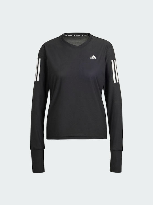 Adidas Own Damen Sportliche Bluse Langärmelig Schwarz