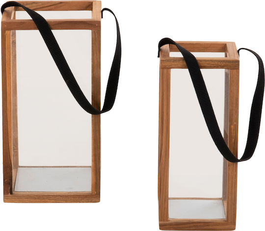 Freebox Wooden Lantern Yellow 21x21x40cm