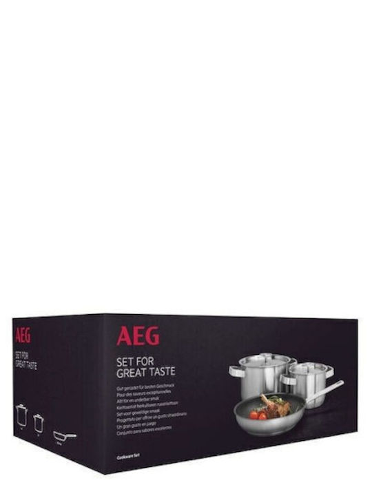 Electrolux Σετ Μαγειρικά Σκεύη από Ανοξείδωτο Ατσάλι Ασημί 3τμχ