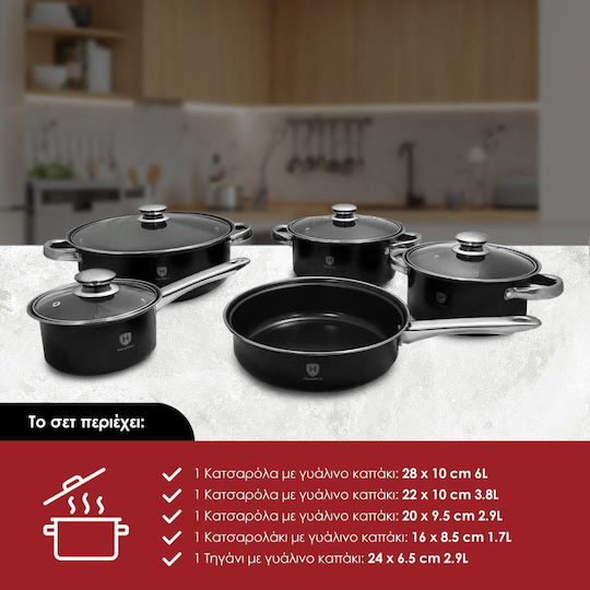 HomeVero Комплект съдове за готвене от Алуминий Red 9бр