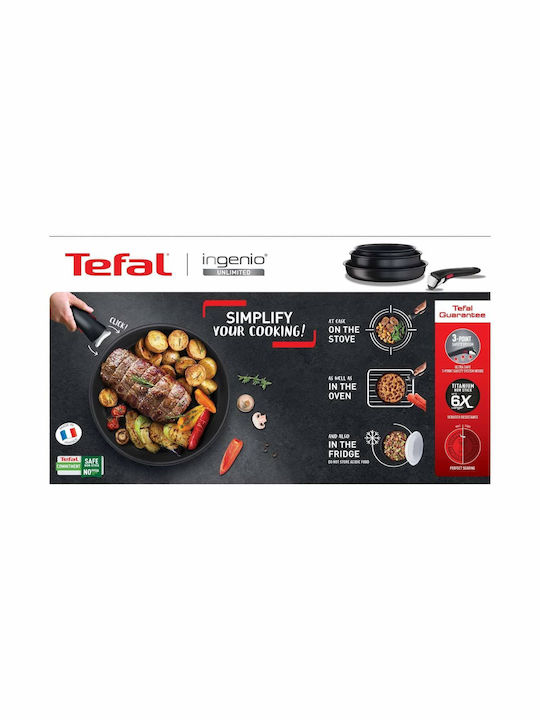 Tefal Ingenio Unlimited Pans Set of Aluminum with Non-stick Coating Black 2pcs