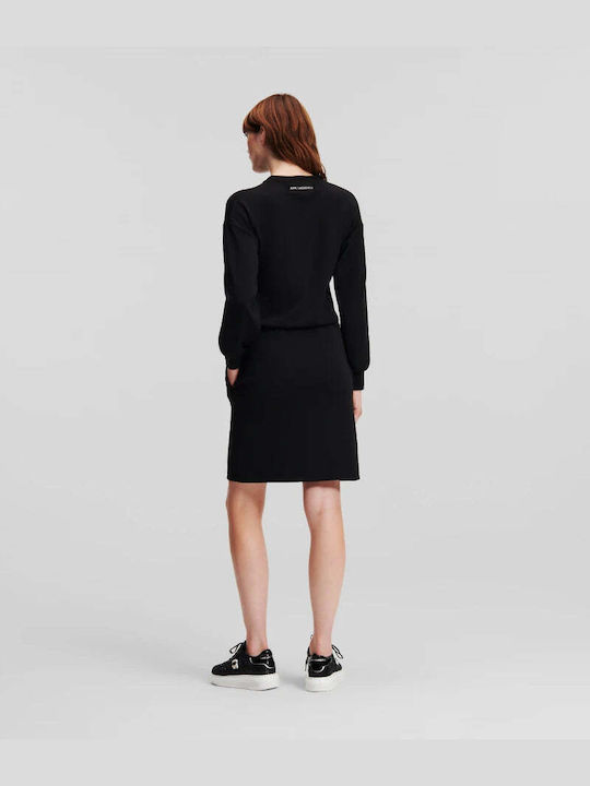 Karl Lagerfeld Knitted Dress Evening Black